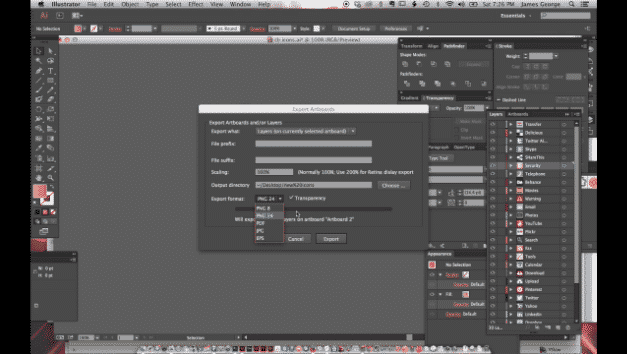 Exporting Layers as PNGs in Adobe Illustrator