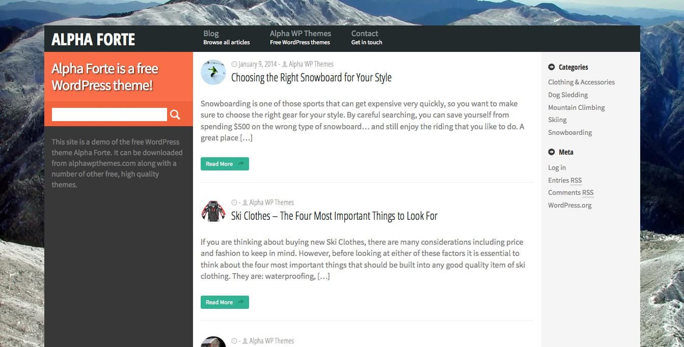 Alpha Forte Free Wordpress Theme