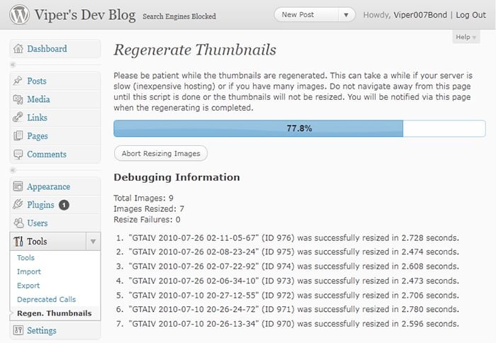 Fixing thumbnail issues in Wordpress