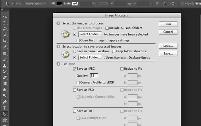 Image processor in Adobe Photoshop