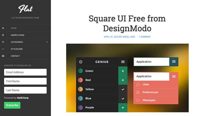 Flat Free WordPress theme