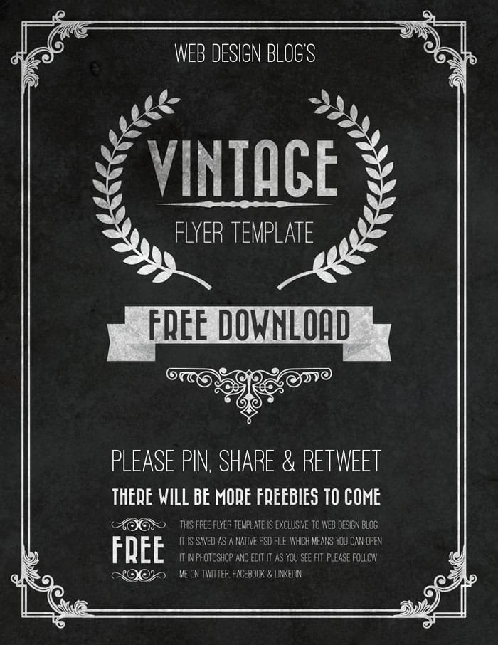 Free Vintage Flyer Template Psd