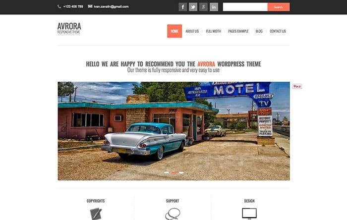 Avrora Free WordPress Theme