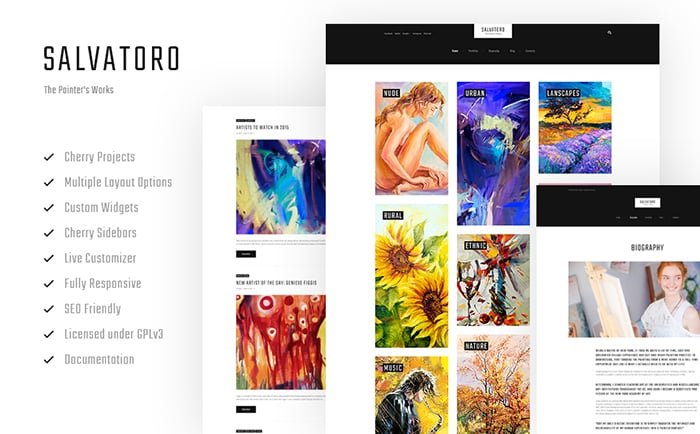 Artist Portfolio WordPress Templates 